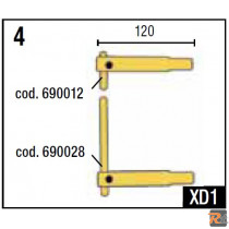 XD1 BRACCI DIRITTI L=120 + ELETTRODI - cod. 803015 - TELWIN