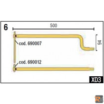 XD3 BRACCI SAGOMATI L=500 + ELETTRODI cod. 803024 - TELWIN