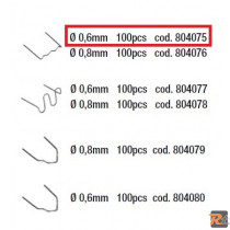 Confezione 100 graffette piane d. 0,6mm per saldatore per plastica 804075 - TELWIN