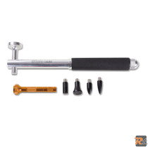 1360/K6 - ​Martello in alluminio con testa tonda piana, puntali di plastica intercambiabili e bulino BETA UTENSILI 013600006 - BETA UTENSILI