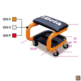 2252 - SEGGIOLINO CON ROTELLE - ARANCIONE - BETA UTENSILI