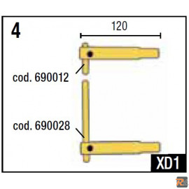 XD1 BRACCI DIRITTI L=120 + ELETTRODI - cod. 803015 - TELWIN