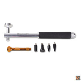 1360/K6 - ​Martello in alluminio con testa tonda piana, puntali di plastica intercambiabili e bulino BETA UTENSILI 013600006 - BETA UTENSILI